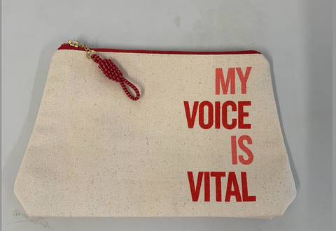 Vital Voices cosmetics bag- RED